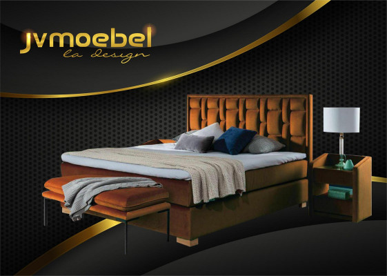 Luxe boxspringbed zwart blauwe bedden slaapkamer meubels ontwerp dubbel hotel