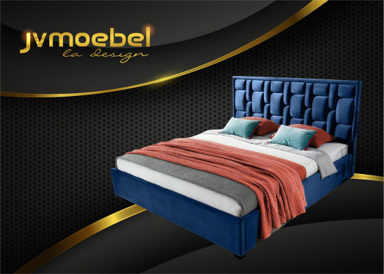 Blauw designerbed slaapkamerdesign meubels modern luxe bedframe nieuw