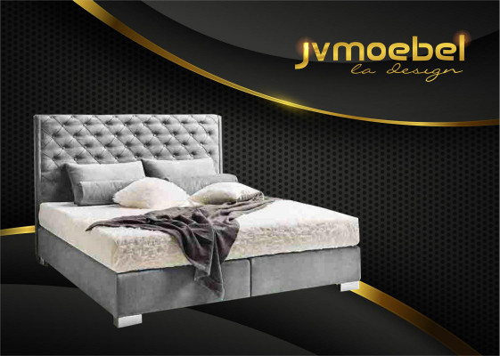 Chesterfield boxspring bed textiel slaapkamer meubilair moderne bedden stof nieuw
