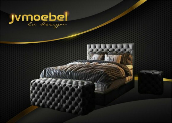 Luxe bed boxspring bed slaapkamer bedden design meubels fluwelen matras compleet.