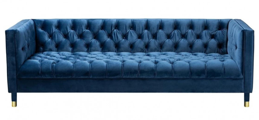 Blauwe Chesterfield Textiel Modern Design Stof Creatief Meubilair Nieuwe Woonkamerbank.