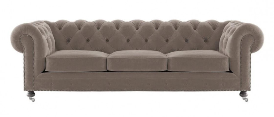 Luxe Geel Chesterfield Fluweel Driezitsbank Bekleding Meubels Hotel Woonkamer Praktijk