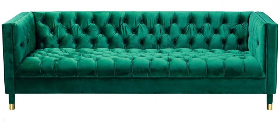 Groene driezits stoffen Chesterfield-design banken gestoffeerde bank woonkamer 230cm