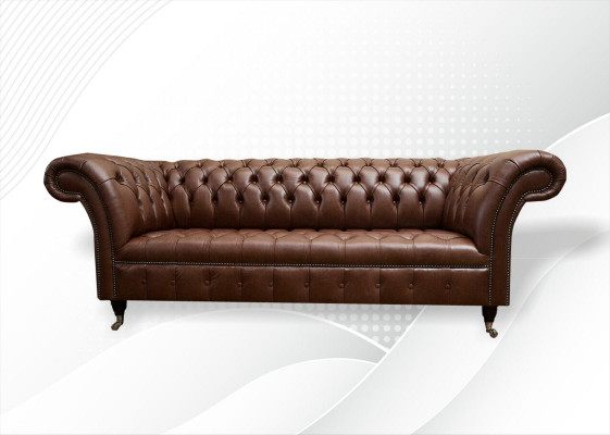 Chesterfield bank gestoffeerde bankstellen Klassieke leren 3-zitsbanken Bank bruin