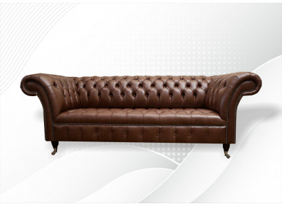 Chesterfield bank gestoffeerde bankstellen Klassieke leren 3-zitsbanken Bank bruin
