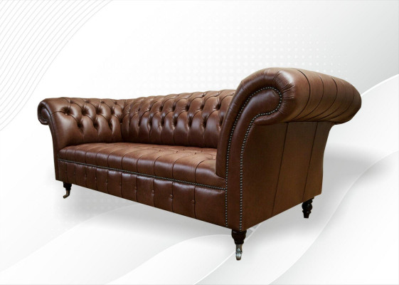 Chesterfield bank gestoffeerde bankstellen Klassieke leren 3-zitsbanken Bank bruin