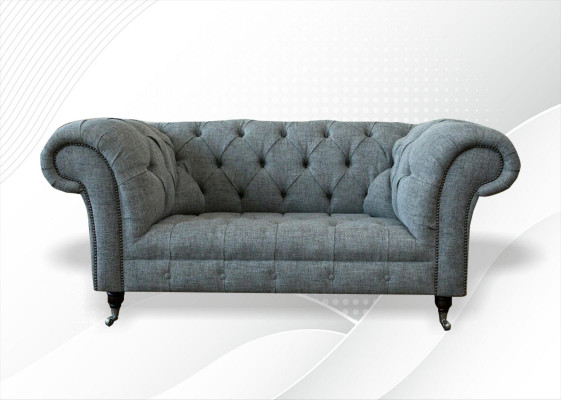 Chesterfield Design Luxe gestoffeerde bankstel van leer en textiel.