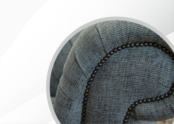 Chesterfield Design Luxe gestoffeerde bankstel van leer en textiel.