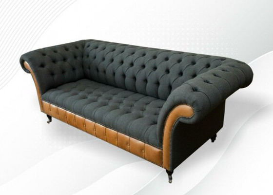 Stofbank Woonlandschap 3-zits designbank Banken Banken Grijze Chesterfield