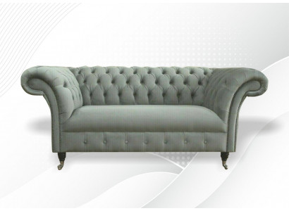 Chesterfield Bank Bank Zitbank Sofa's Klassieke 2-zits Leder Stof Textiel Nieuw