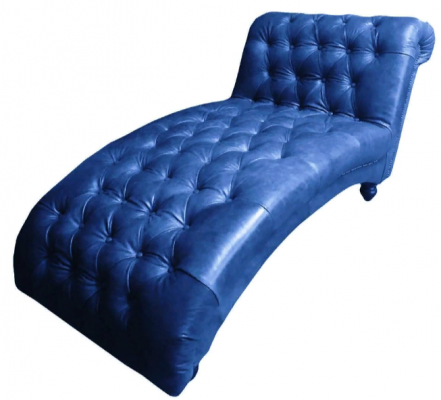 Chesterfield bruine chaise longue meubels ligstoel moderne woonkamer