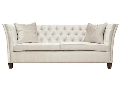 Bank Beige Chesterfield Driezits Gewatteerde Meubels Hotel Praktijk Woonkamer