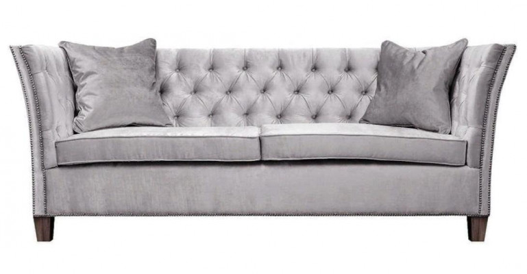 Bank Beige Chesterfield Driezits Gewatteerde Meubels Hotel Praktijk Woonkamer