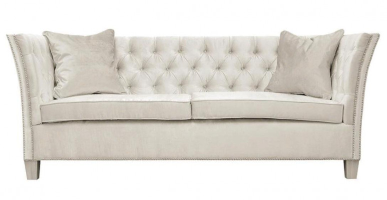 Bank Beige Chesterfield Driezits Gewatteerde Meubels Hotel Praktijk Woonkamer