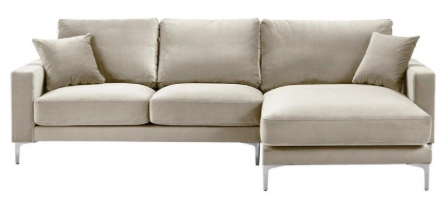 Woonkamer design bankstel gestoffeerde bank bank beige hoekbank stof bankstel nieuw