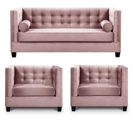 Bankstel Bank Fluweel Gestoffeerde banken Complete set Salonmeubels