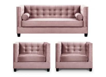 Bankstel Bank Fluweel Gestoffeerde banken Complete set Salonmeubels