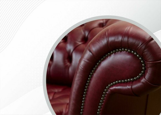 Rode Grote Sofa Bank Chesterfield 265cm XXL Gestoffeerde Banken 4 zits Leer Stof Nieuw