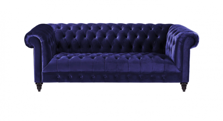 Chesterfield Purple Velvet Bank Luxe gestoffeerd meubelbank met knopen Driezitsbank