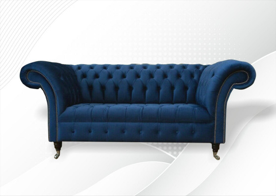 Ontwerp Chesterfield bankstel 2 zits bank stof Blauw Beklede banken Blauw
