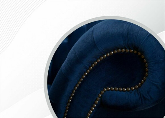 Ontwerp Chesterfield bankstel 2 zits bank stof Blauw Beklede banken Blauw