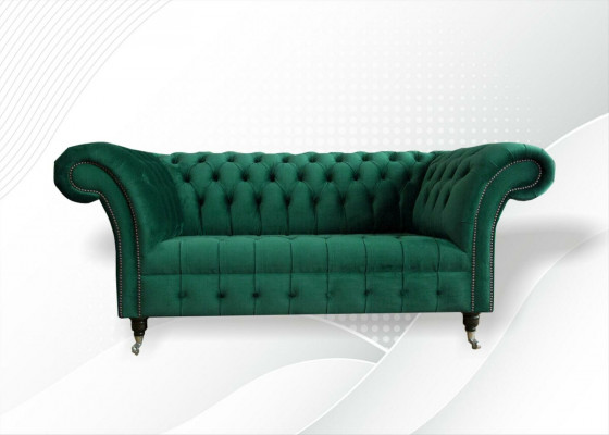 Chesterfield Groene 2-zitsbank Gestoffeerde banken Bankstellen Design Bank Club Textiel