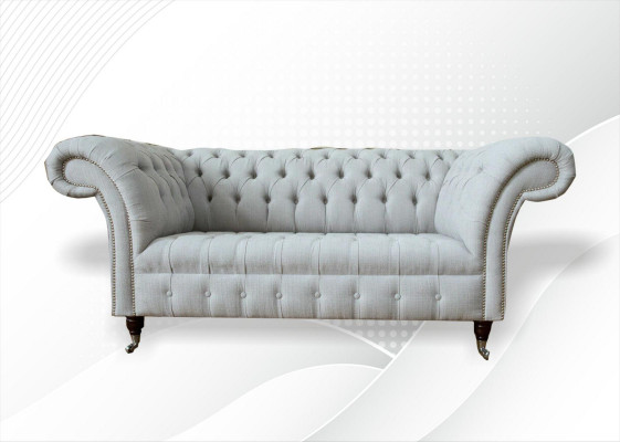 Chesterfield 2-zits woonkamer bank bank gestoffeerd textiel stof set nieuw.
