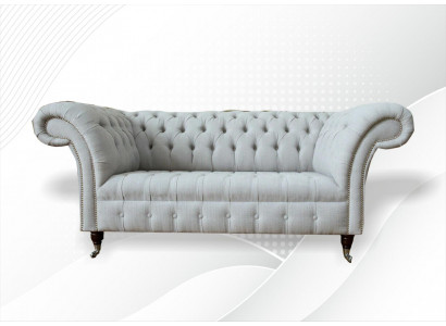 Chesterfield 2-zits woonkamer bank bank gestoffeerd textiel stof set nieuw.
