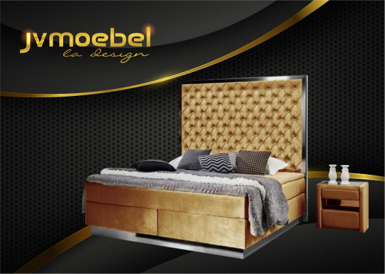 Boxspringbed Bed 2x Nightstand 3-piece Bedroom Set Furniture Luxury Beds New