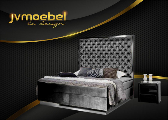 Compleet bed boxspring bedden luxe design slaapkamer meubels roestvrij staal