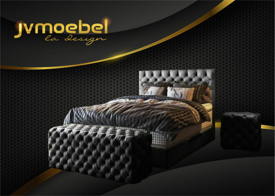Bed 2x bedside table 3-piece bedroom set design luxury furniture modern beds new.