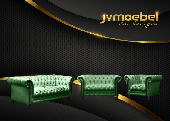 Modern design set 3-zits Chesterfield bankstel woonkamerset