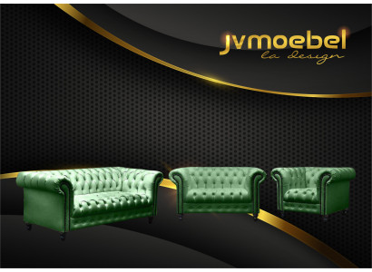 Modern design set 3-zits Chesterfield bankstel woonkamerset