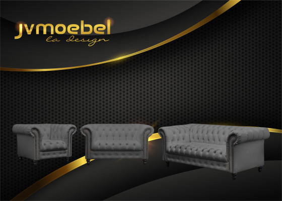 Modern design set 3-zits Chesterfield bankstel woonkamerset