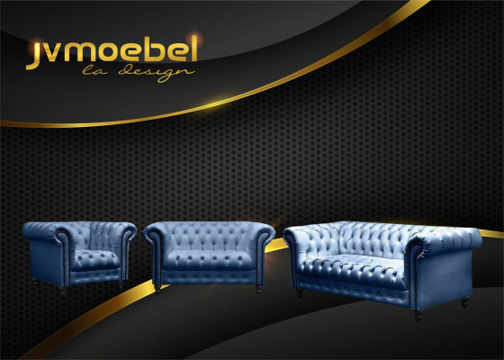 Modern design set 3-zits Chesterfield bankstel woonkamerset
