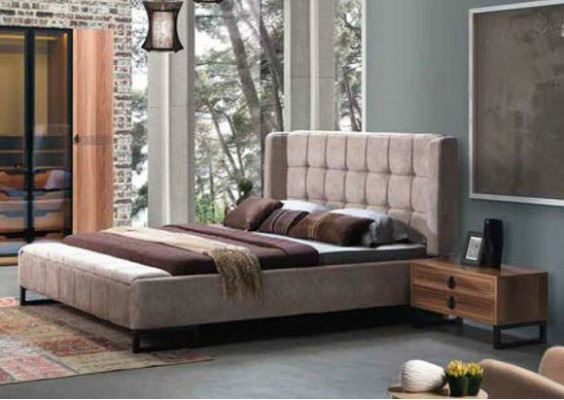 Slaapkamer set 5-delig luxe bed 2x nachtkastje commode kledingkast hout nieuw