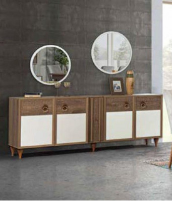 Ladekast Ladekast Hout Dressoir Spiegel Massief Woonkamer Ladenblokken