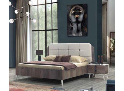 Bed dubbel bed slaapkamer design bedden Moderne bekleding hout