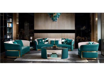 Sofagarnituur Chesterfield gestoffeerde bank bankstel 3+1 set leer textiel stof