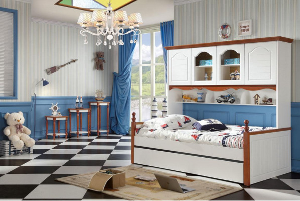 Bed kinderen jeugdkamer bedden hout slaapkamer wonen landhuis meubels nieuw