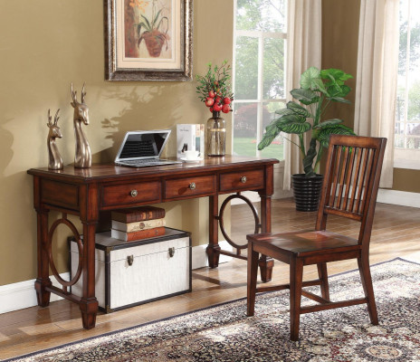Schrijftafel 2-delig set kantoorinrichting tafel hout design meubels kast computer