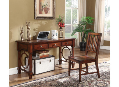 Schrijftafel 2-delig set kantoorinrichting tafel hout design meubels kast computer