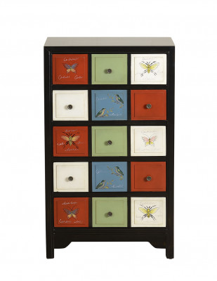 Gekleurde apotheekkast commode dressoir hoge kasten echt hout dressoirs
