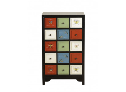 Gekleurde apotheekkast commode dressoir hoge kasten echt hout dressoirs