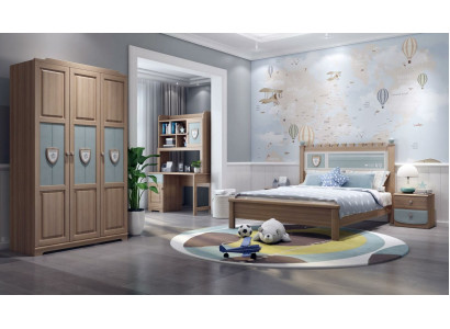 Jongenskamer kinderkamerset bed commode kledingkast 5-delig slaapkamer nieuw