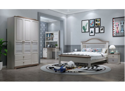 Slaapkamer Jeugd Kinderkamer Set Modern Kast Nachtkastje Tafel Nieuw 5-delig.