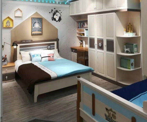 Slaapkamer compleet set Bed Nachtkastje Commode 6-delig Ontwerp Houten Meubel Sets