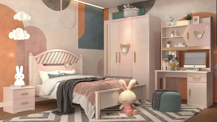 Kinderkamer jeugdkamer slaapkamer meubel compleet set nachtkastje nieuw 4-delig