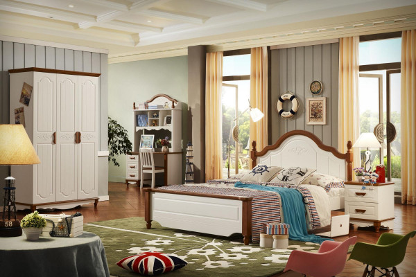 Compleet set bed nachtkastje kledingkast designer slaapkamer meubels Nieuw 5-delig