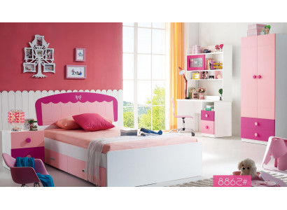 Tafel Bed Kledingkast Ladenkast 4-delige Compleet tienerkamer kinderkamer